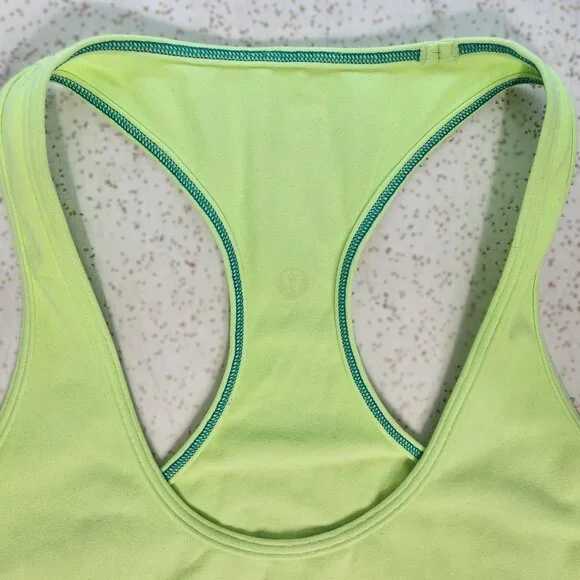Yellow Green Neon Racerback Excercise Tank Top - Picture 3 of 5